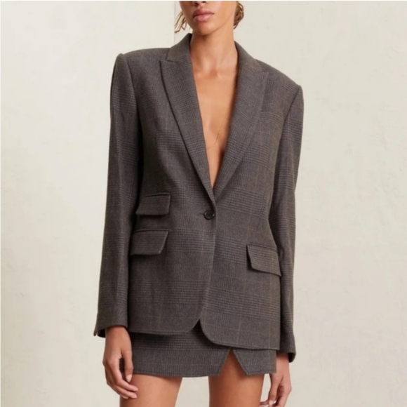 A.L.C. Jackets & Blazers - A.L.C. Mavis Wool Blend Plaid Single Breasted Plaid Academia Blazer Jacket NWT